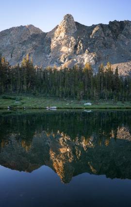 An idyllic morning scene at Little Five Lakes near Mineral King, CA. My friend convinced me to get up at 5:30 for the sunrise despite having 5,000ft of climbing planned that day – he fell in the lake, so it was a great decision.