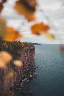 View of the North Shore of Lake Superior from Palisade Head, in Silver Bay Minnesota