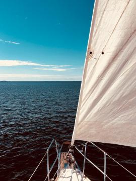 View from a sailing boat