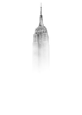 misty empire state building