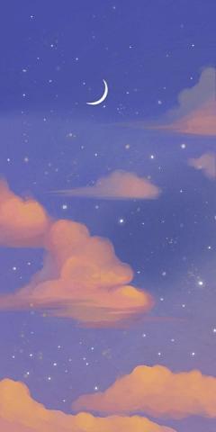 Cute Style Blue Starry Wallpaper Background