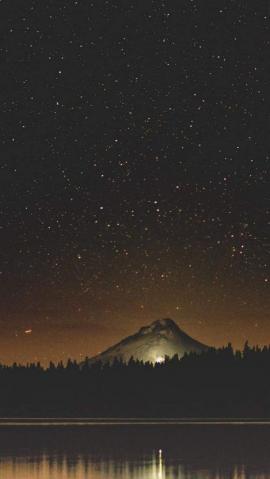 Night Starry Sky Lake Mountain IPhone Wallpaper - IPhone Wallpapers