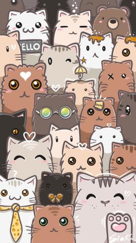 Bunch of coffee cats Phone Wallpaper in 2022 Cat phone wallpaper, Cartoon wallpaper, Cat pattern wallpaper