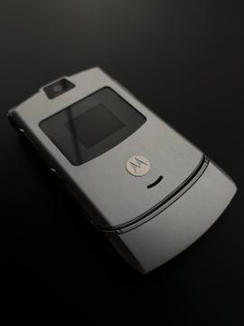 Motorola Razr on a black background