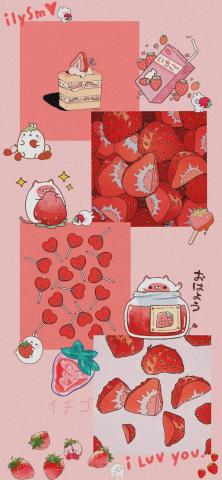 Strawberry Iphone wallpaper kawaii, Wallpaper iphone cute, Cute wallpapers