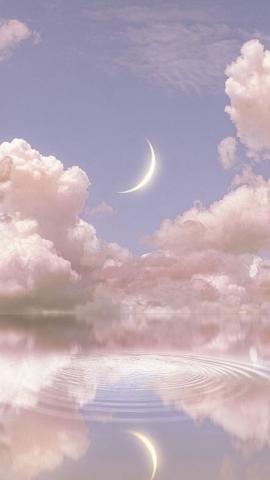 moon in the sky Scenery wallpaper, Sky aesthetic, Aesthetic backgrounds