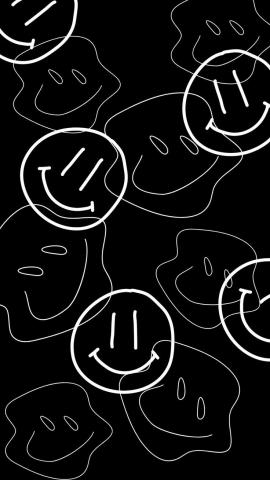 Smiley -black in 2022 Wallpaper medis, Objek gambar, Seni estetika