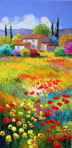 "Colorful Provence" oil painting by Jean-Marc Janiaczyk