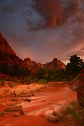 The summer months can bring some good thunderstorms to Zion National Park,I happened to be there when one hit.