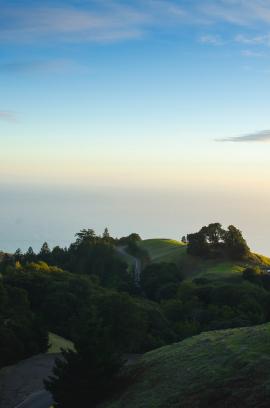 Winding road on hills