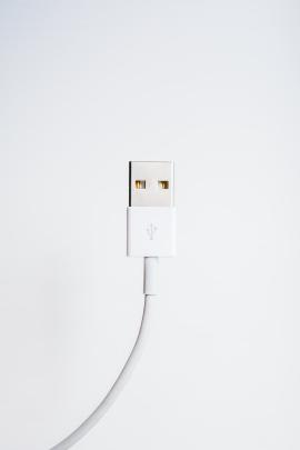 White USB cable