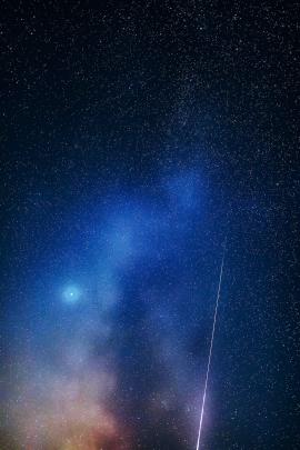 The Milky Way Galaxy and the Perseide meteor shower. A rich night background with a beautiful starry sky.