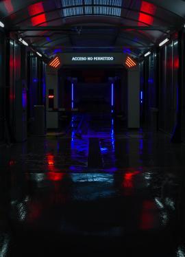 Door to the unknown, cyberpunk style.