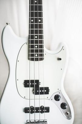 Pure white electric guitar