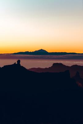 Sunset view from Pico de las Nieves (Roque Nubile direction), Gran Canaria, Spain V