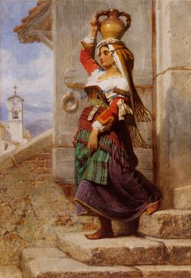 A Roman Water Carrier, 1857 by Carl Haag