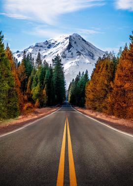 Road heading towards mountain