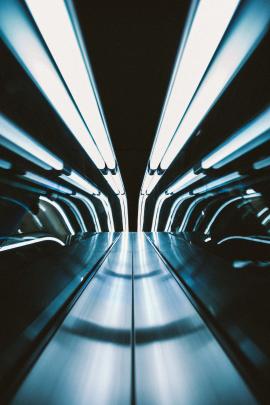 A simple shot taken with my camera centered between the escalator as I was going up.