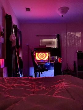 aesthetic nighttime neon bedroom vibes