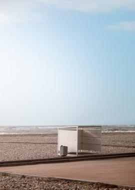 Tiny hut on the beach of Le Havre