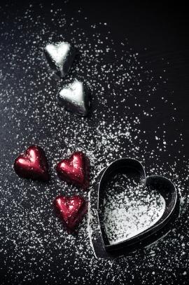 Chocolate Hearts and sugar