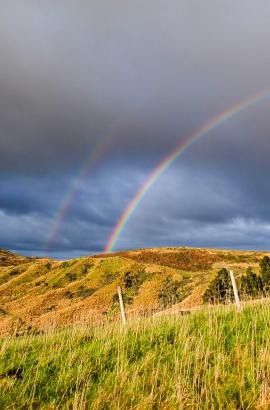 Double rainbows across the farm