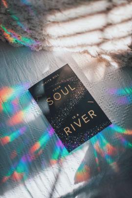 Color refracted on magical poetry book
