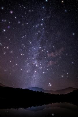 The milky way surrounded by twinkling stars.