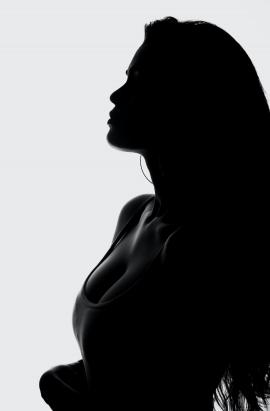 silhouette of a model