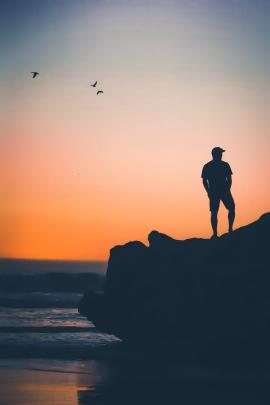 Grabbed this silhouette shot of my brother at Pismo Beach, CA.