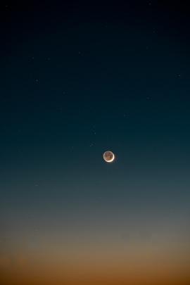 Moon and sunset 