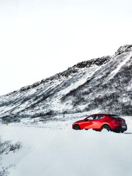 Mazda 3 in Thingvellir National Park, Iceland