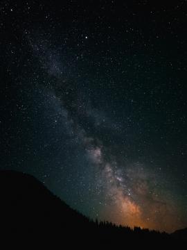 Summer night skies over Snoqualmie Pass, Washington. 