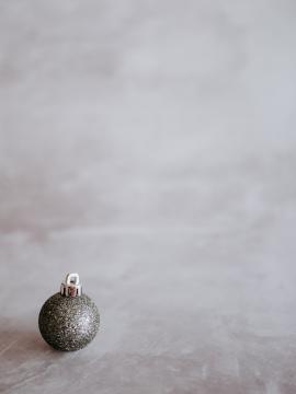 Minimal Christmas festive bauble with blank negative copy space