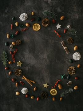 Festive flatlay Christmas