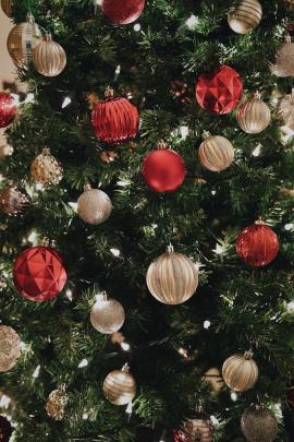 Ornaments on Christmas tree