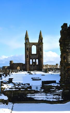 St Andrews Cathedral in the snow