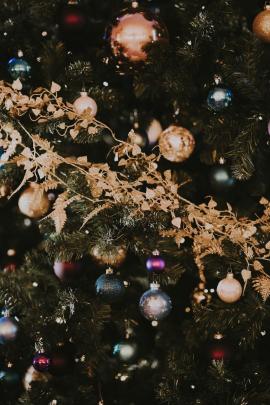 Baubles hanging on the Christmas Tree