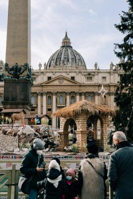 The Peruvian nativity scene in St Peter's Square, Vatican City