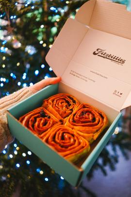 Beautiful Christmas buns from Fitzbillies in Cambridge, UK! 