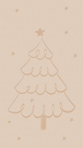 Download free image of Christmas tree mobile wallpaper winter season doodle in brown by Busbus about christmas backgrounds iphone background blank space botanical and brown 4006325