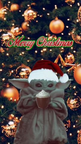 If you need a Christmas lockscreen I gotchu  rBabyYoda  Baby Yoda  Grogu