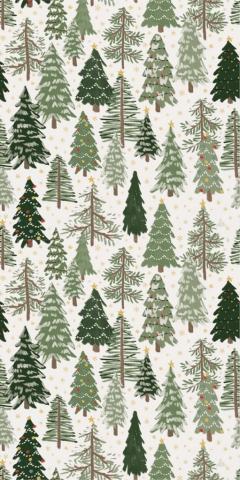 Christmas village tree iPhone pattern wallpaper