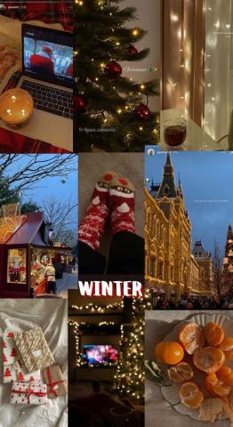 Christmas collage wallpaper aesthetic