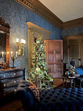 Name after the French painter Claude Lorrain, the Claude Room decorated for Christmas, at the Biltmore House in Asheville, NC.