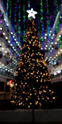 christmas tree lights in mall