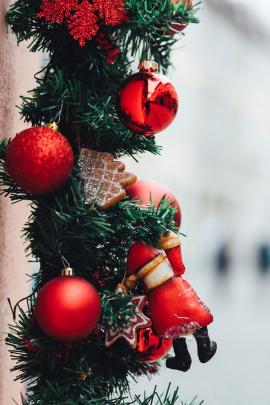Christmas tree balls decoration with Santa Claus
