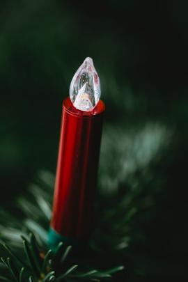 Christmas tree candle. Made with analog vintage lens, Leica APO Macro Elmarit-R 2.8 100mm (Year: 1993)