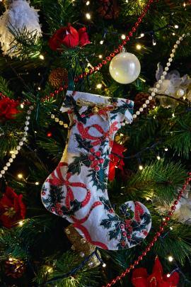 A little sock on the christmas tree