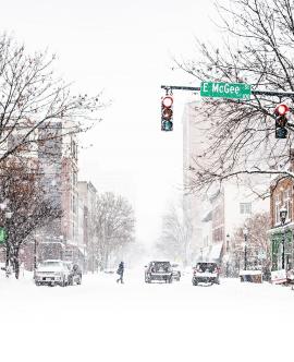 After record snowfall in Greensboro, NC (12/18), I wandered downtown capturing a desolate and over-exposed city.